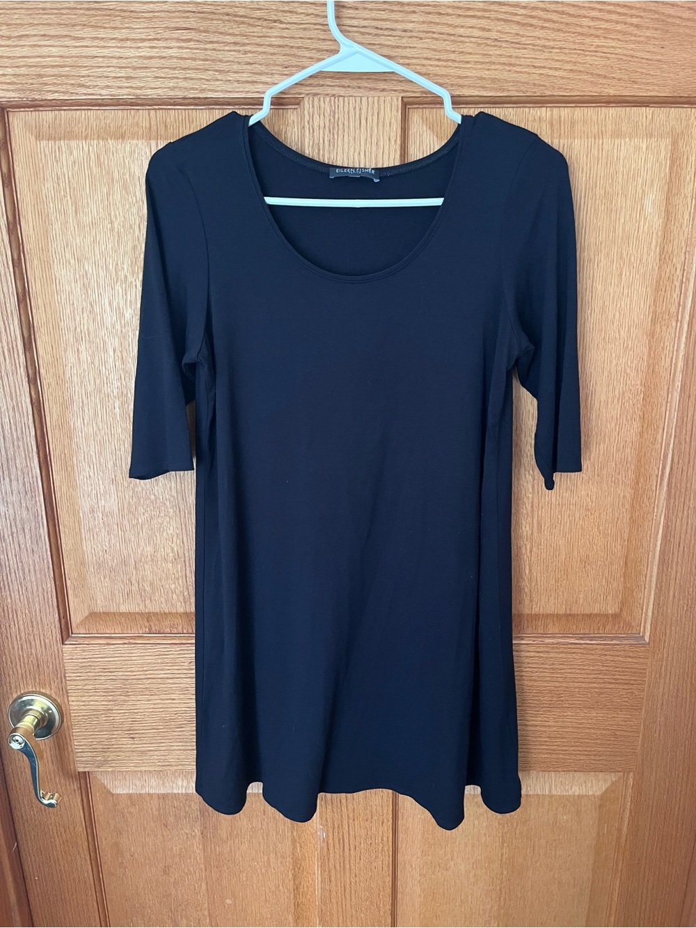 Eileen Fisher short sleeve Black Scoop Neck Women's Top